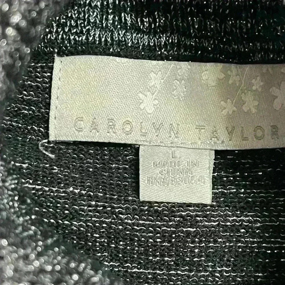 Carolyn Taylor Embellished Sweater Size L Gray Long Sleeve Turtleneck - Picture 6 of 9